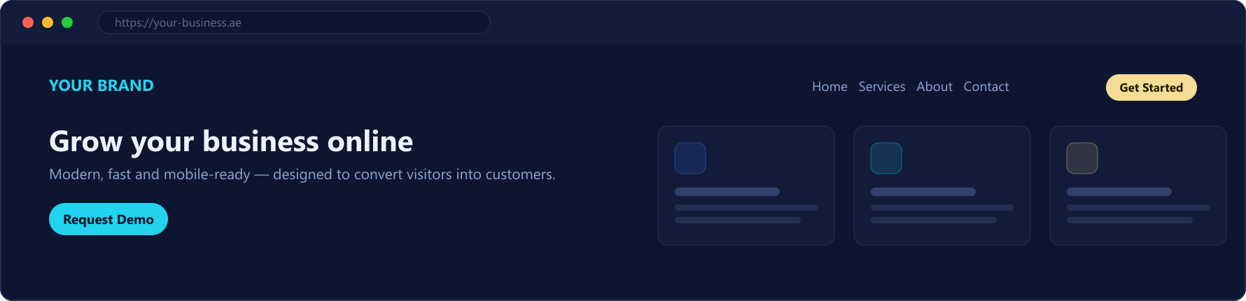 Modern business website design mockup